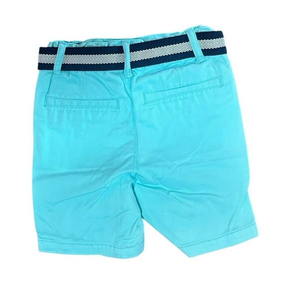 The Childrens Place Toddler Boys Shirt and Belted Chino Shorts Set Aqua 3T NEW - Picture 7 of 13